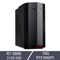 Acer宏碁 Nitro RTX獨顯 八核心 電競電腦 R7-5800/RTX3060Ti/16G/512G SSD/N50-120