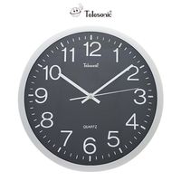 Telesonic/天王星鐘錶 簡單設計風黑色時鐘 掛鐘 日本機芯