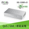 [含稅869元] ZyXEL GS-108B V3 8埠 Giga乙太網路交換器-鐵殼版