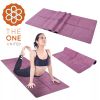 【The One】專業防滑天然橡膠正位線麂皮絨加寬瑜珈墊 瑜珈毯鋪巾 1mm(兩色任選)藤紫色