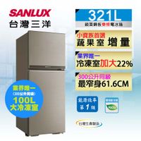 台灣三洋 SANLUX 321L 變頻雙門冰箱 SR-C321BV1B