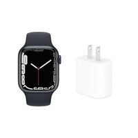 Apple Watch Series 7 GPS版 41mm 午夜色鋁金屬錶殼配午夜色運動錶帶(MKMX3TA/A)【含20W快充頭】