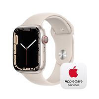 (全新)Apple Watch S7 LTE, 45mm 星光色鋁金屬錶殼星光色運動型錶帶