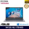 《ASUS 華碩》X515MA-0341GN4120(15.6吋FHD/N4120/4G/1TB HDD/Win10/二年保)