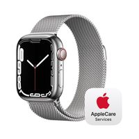 Apple Watch Series 7 GPS + Cellular, 41mm Silver Stainless Steel Case with Silver Milanese Loop