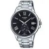【CASIO】條紋時尚單眼羅馬紳士不鏽鋼腕錶-黑面(MTP-EX100D-1A)