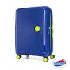 AT美國旅行者 25吋Curio立體唱盤刻紋硬殼可擴充TSA行李箱(航海藍)