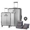 BENTLEY 29吋+20吋 PC+ABS 升級鋁框拉桿輕量行李箱 二件組-銀