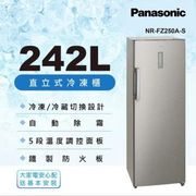 Panasonic國際牌 242L 直立式冷凍櫃 NR-FZ250A-S -庫