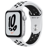 Apple Watch SE Nike GPS ; 44mm 銀色鋁金屬錶殼 Pure Platinum 配白色/黑洞 Nike 運動型錶帶 _ 台灣公司貨