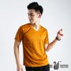 【遊遍天下】MIT台灣製中性款抗UV涼爽吸濕排汗V領機能衫S106土黃