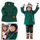 日本官網款綠色連帽牛角扣保暖外套(110公分)超值優惠特價
