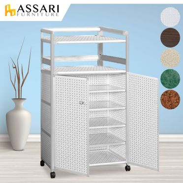 ASSARI-輕量鋁合金2.5尺加高附門鞋櫃-附輪(寬74*深36*高145cm)