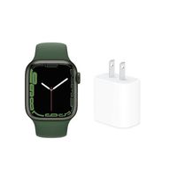 Apple Watch Series 7 LTE版 45mm綠色鋁金屬錶殼配綠色運動錶帶(MKJR3TA/A)(美商蘋果)【含20W充電頭】