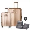 【BENTLEY】29吋+20吋 PC+ABS 升級鋁框拉桿輕量行李箱 二件組-香檳金