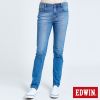 EDWIN 迦績 EJ7棉感錐形牛仔褲-女-石洗藍
