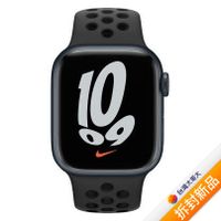 Apple Watch Nike+ Series 7 LTE版 45mm 午夜色鋁金屬錶殼配黑色Nike運動錶帶(MKL53TA/A)(美商蘋果)【拆封新品】【含旅充】