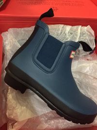 現貨 全新 hunter original chelsea 藍色 橡膠 防水 切爾西 短靴 靴子 雨靴 雨鞋