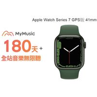 Apple Watch Series 7 GPS版 41mm 綠色鋁金屬錶殼配綠色運動錶帶+MyMusic 180天音樂無限暢聽儲值序號