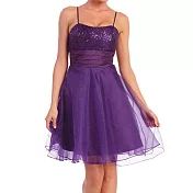 『摩達客』美國進口Landmark細肩帶紫色星閃蓬紗裙派對小禮服/洋裝(含禮盒/附絲巾)
