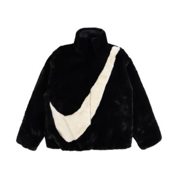 【Nike】Swoosh Logo 女子 黑色 大勾 保暖 毛絨絨 外套 CU6559-010