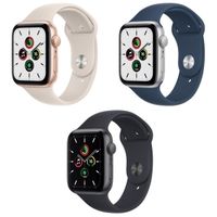 Apple Watch SE GPS , 44mm 鋁金屬錶殼 搭配 運動錶帶 _ 台灣公司貨 Apple Watch SE GPS , 44mm 銀色鋁金屬錶殼 深邃藍運動錶帶