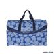 【Hapi+Tas】 H0004摺疊旅行袋(大)- 深藍塗鴉花朵 H0004摺疊包｜趣買購物旅遊生活館