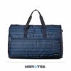 【HAPI+TAS】日本摺疊旅行袋 收納袋 開學袋(H0004-大-藍色橫條蝴蝶結)【威奇包仔通】