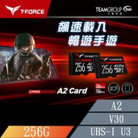 TEAM 十銓 T-FORCE Gaming Card MicroSDXC 256GB UHS-I U3 A2 電競專用高速記憶卡(終身保固)