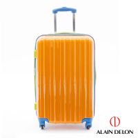 ALAIN DELON 亞蘭德倫 24吋 時尚摩登撞色 行李箱 旅行箱(活力橘)24吋