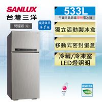 【台灣三洋Sanlux】533L 變頻雙門冰箱SR-C533BV1A