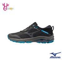 Mizuno慢跑鞋 女鞋 GORE TEX透氣防水 ENERZY中底 WAVE RIDER GTX 耐磨底 跑步鞋 美津濃 J9291#灰藍