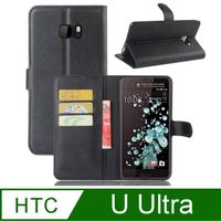 PKG HTC U ULTRA皮套-側翻磁扣皮套-黑