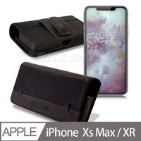 CITY for iPhone Xs Max / iPhone XR 品味柔紋橫式腰掛皮套