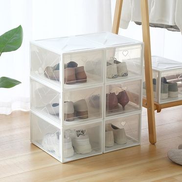 鞋盒 加厚放鞋子的收納盒抽屜式透明鞋盒組合鞋收納箱鞋盒子塑料整理箱