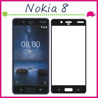 Nokia8 5.3吋 滿版9H 鋼化玻璃膜 絲印 黑色 螢幕保護貼 全屏鋼化膜 全覆蓋保護貼 防爆 (正面)