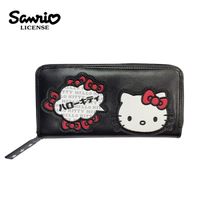【正版授權】凱蒂貓 刺繡 長夾 皮夾 錢包 Hello Kitty 三麗鷗 Sanrio - 129847