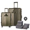BENTLEY 29吋+20吋 PC+ABS 升級鋁框拉桿輕量行李箱 二件組 鈦金綠