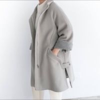 Korea 100% cashmere質感大衣外套-灰