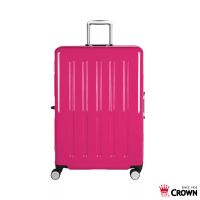 【CROWN 皇冠】27吋 大容量鋁框行李箱珠光桃紅