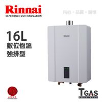 Rinnai林內 16L 屋內型數位恆溫強排型熱水器【RUA-C1600WF】含基本安裝