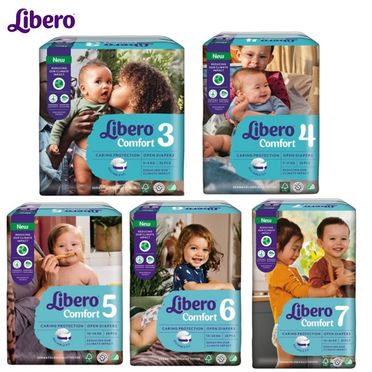 麗貝樂 Libero 全棉嬰兒紙尿褲/尿布 M 3號30片x4包 /黏貼型紙尿布