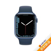 Apple Watch Series 7 GPS版 45mm藍色鋁金屬錶殼配藍色運動錶帶(MKN83TA/A)【拆封新品】【含旅充】