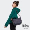 Kipling 波西米亞條紋圖騰多袋實用側背包-GABBIE S