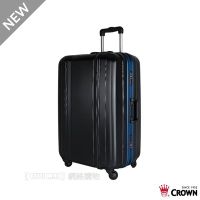 【Chu Mai】CROWN C-F2808 拉鍊拉桿箱 行李箱 旅行箱 登機箱-黑色藍框(27吋行李箱)