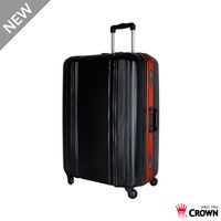 CROWN皇冠 黑色彩框拉桿箱 極輕量 旅行箱/行李箱29吋-黑色橘框-CF2808