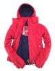 Superdry 極度乾燥 女款 厚款 刷毛防風衣 防風 防潑水 三拉鍊外套夾克--紅配海軍藍