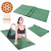 【The One】專業防滑天然橡膠正位線麂皮絨加寬瑜珈墊 瑜珈毯鋪巾 1mm(兩色任選)竹綠色
