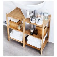 IKEA三層 轉角層架 竹 毛巾架 置物架 洗手台架 洗臉盆 三層架