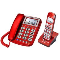 台灣三洋SANLUX 2.4GHz 子母機數位無線電話 DCT-8917 (紅色)